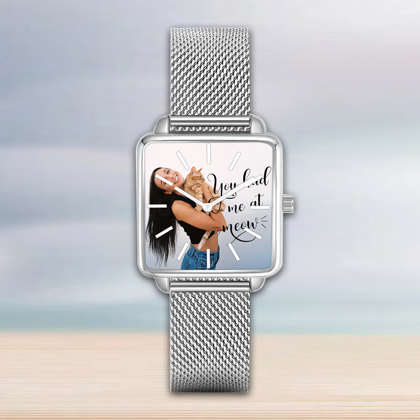 Custom Cat Gift Custom Hand , Love is Cat, Personalized Design Watch