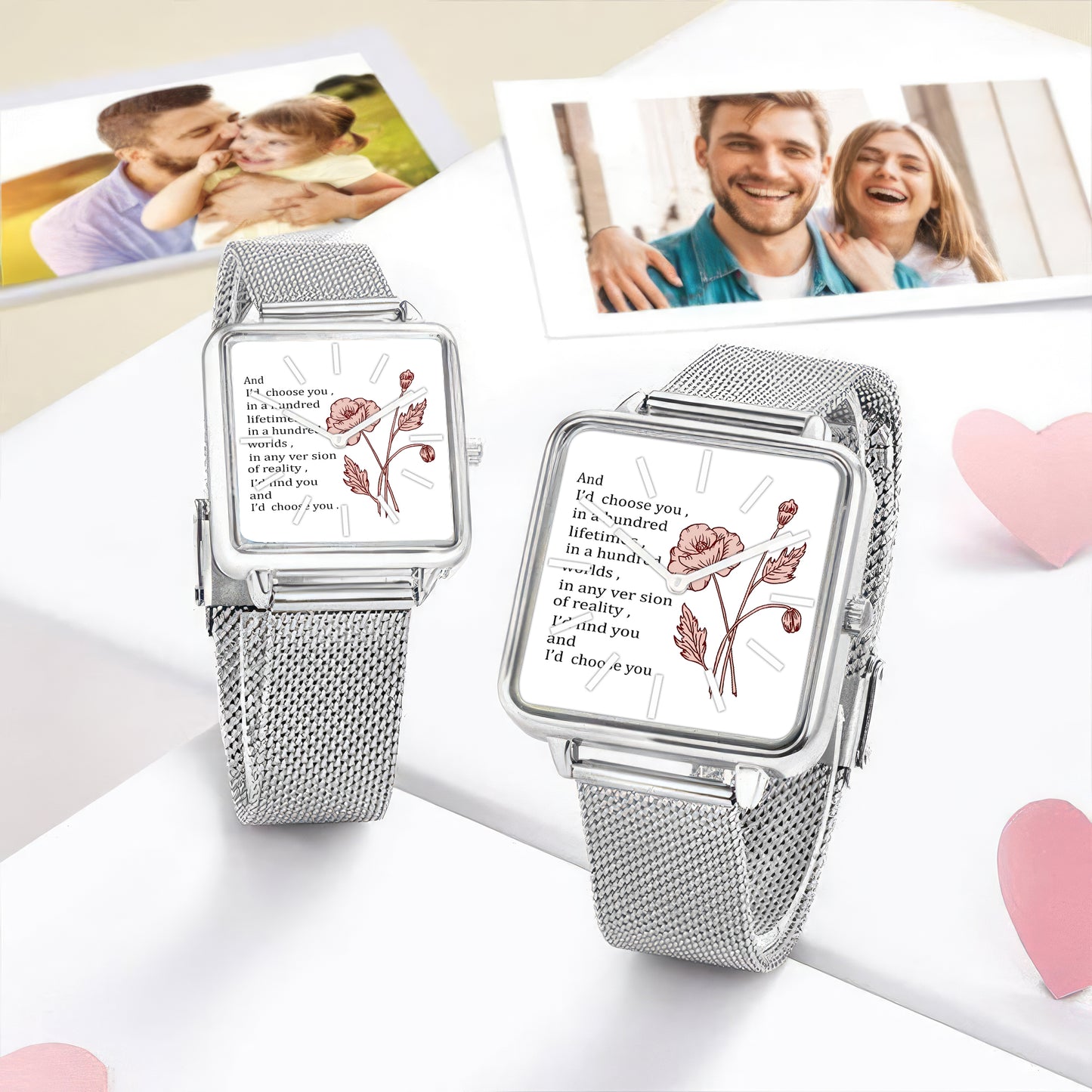 Square Hand Wife Husband TTV 2504 Watch