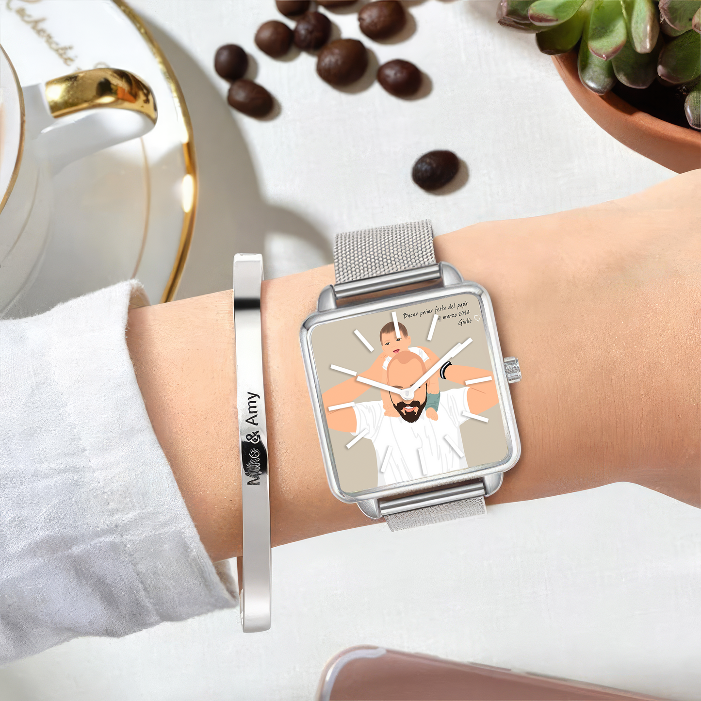 Fathers Day  Custom Portraits For Dad Watch v2