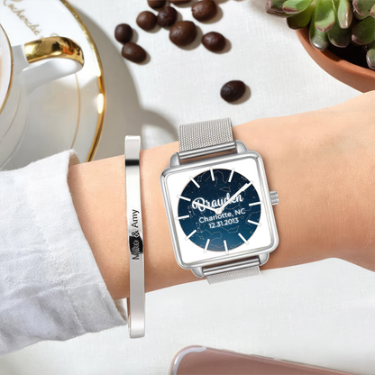 The Day You Became My Mom Night Sky Children Gift For Mom Personalized Stars Watch