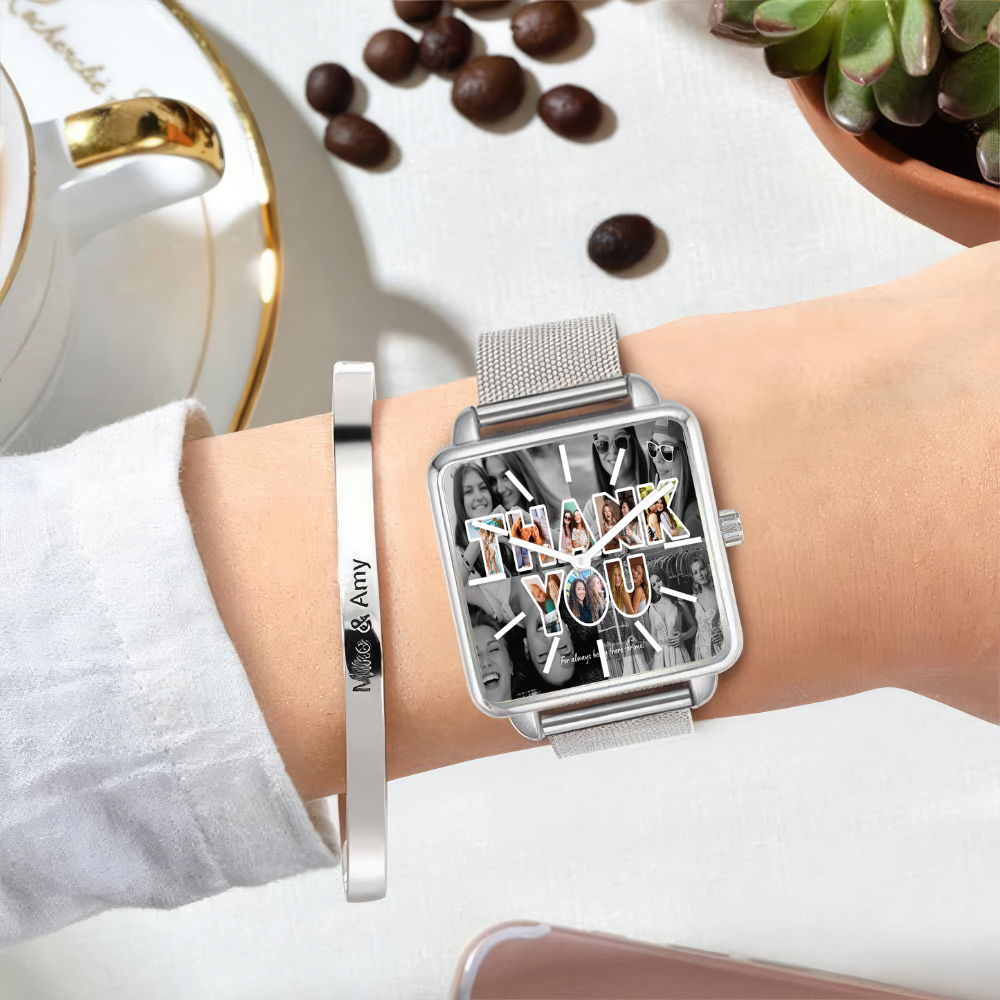 Custom Thank You Photo Collage Watch