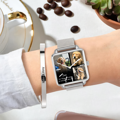 Dog Lover Hand , Personalized Image Watch