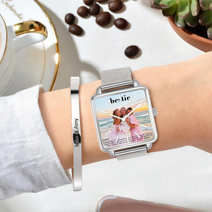 Best Friend Hand Gift for Friend, Personalized Image Watch