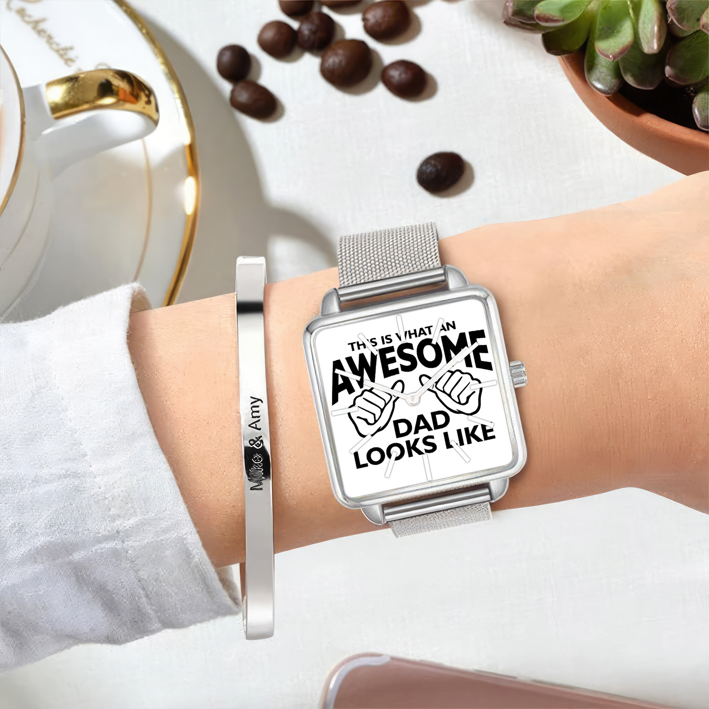 AWESOME DAD This is what an dad looks like MENS Watch