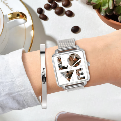 Gift For Couple Hand , Love is Home, Personalized Design  Watch