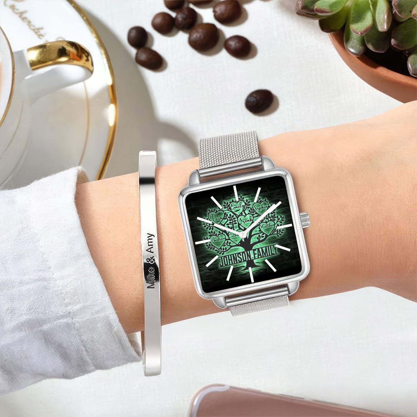 Custom Tree Of Life Custom Hand , Love is Home, Personalized Design  Watch