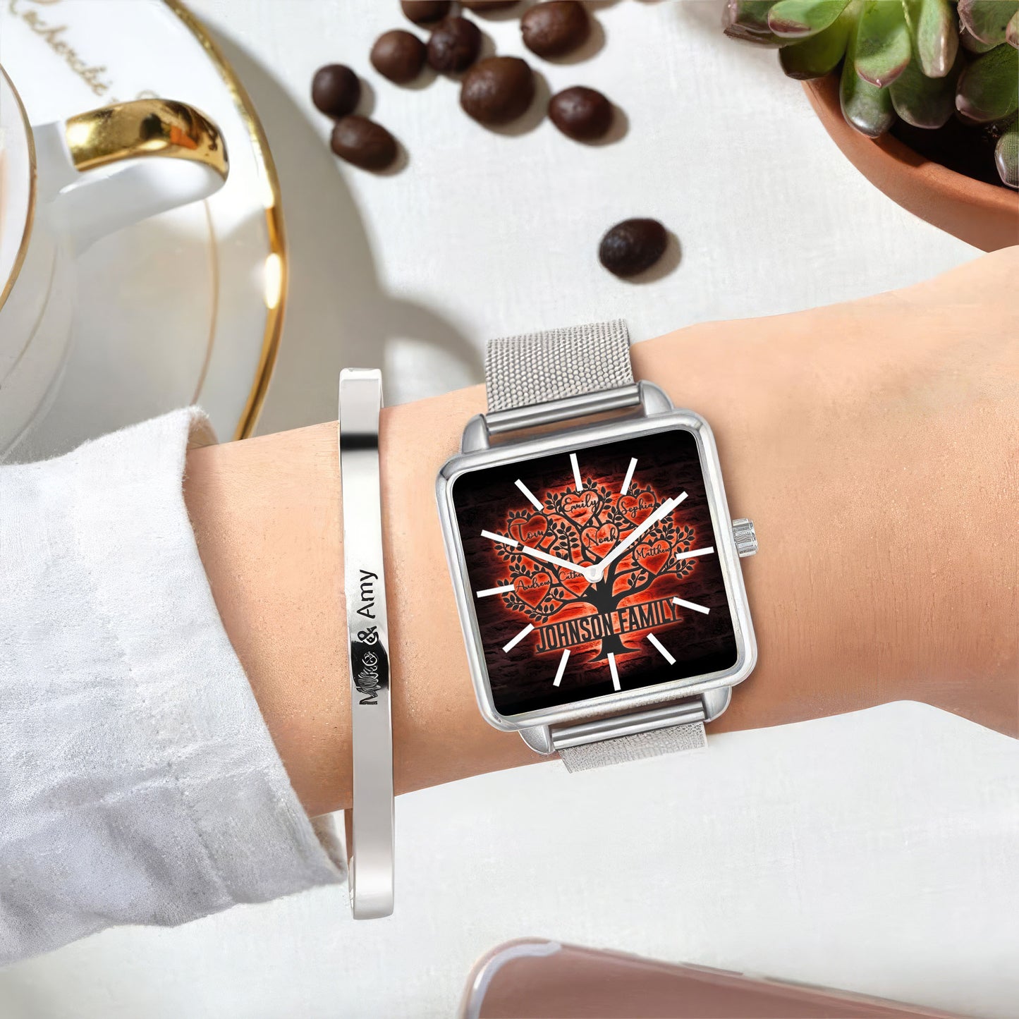 Custom Tree Of Life Custom Hand , Love is Home, Personalized Design  Watch