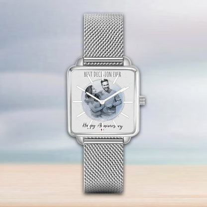 Anniversary Square Hand Gift For Couple Watch