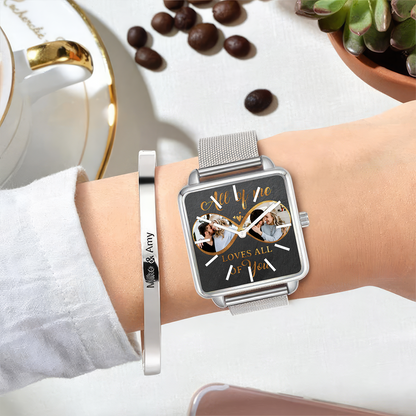 Gift For Couple Hand , Love is Home, Personalized Design  Watch
