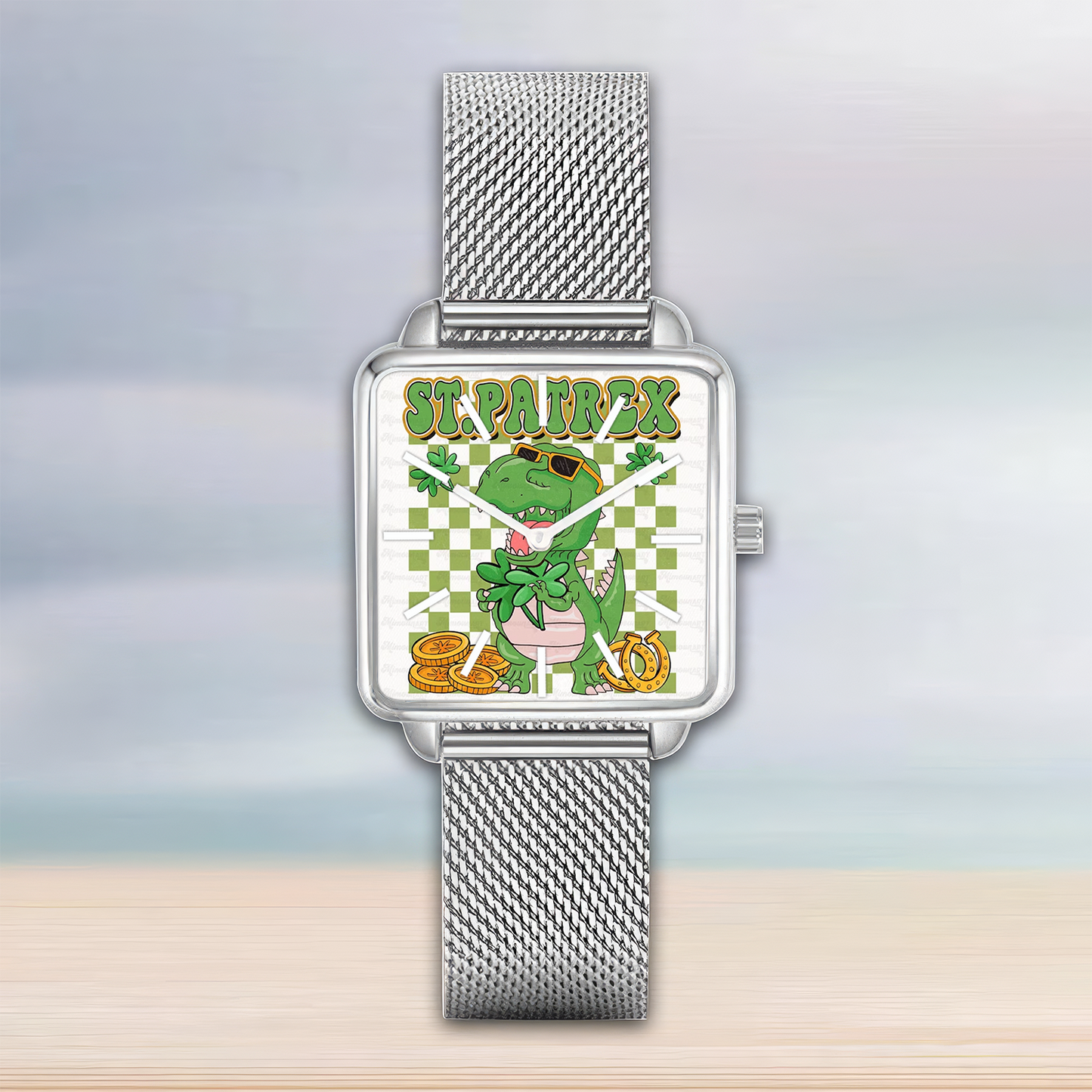 Happy Funny St Patricks Day Dinosaurs Lover Hand Wash Watch