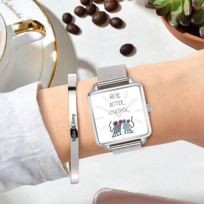 Square Hand Wife Husband TTV 2504 Watch